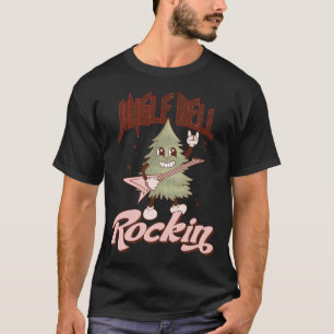 Camiseta Divertido árbol de Navidad retro jingle bell Rocky