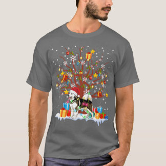 Camiseta Divertido árbol de Navidad Santa Alaska Perro aman