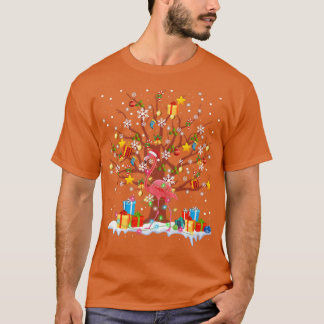 Camiseta Divertido árbol de Navidad Santa Flamingo Lover Ma