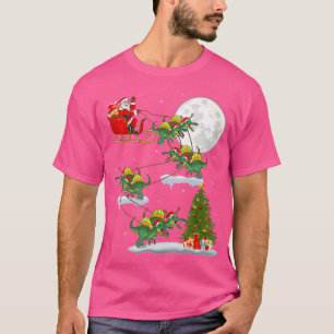 Camiseta Divertido árbol de Navidad Santa Riding Spinosauru