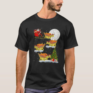 Camiseta Divertido árbol de Navidad Santa Riding Stegosauru