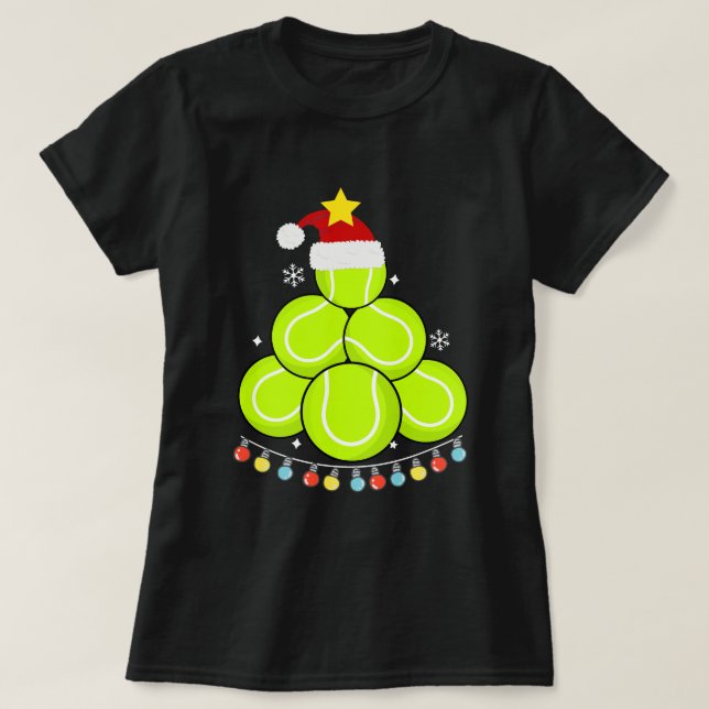Camiseta Divertido Árbol de Navidad Tenis enciende a Tennis (Diseño del anverso)