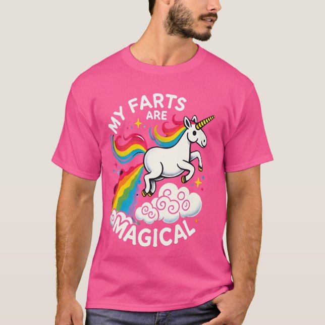 Camiseta Divertido arcoiris de Unicornio Mis Faros Son Mági (Anverso)