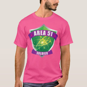 Camiseta Divertido Área 51 Soldado Alien Escudo Creyente Ov