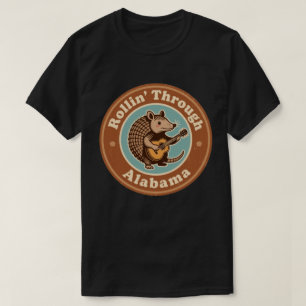 Camiseta Divertido Armadillo Antiguo Rodando Por Alabama