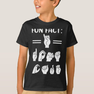 Camiseta Divertido asl Lenguaje de Señas Americano Dato Cur