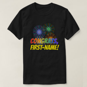 Camiseta Divertido aspecto arcoiris "CONGRAMAS", + nombre p