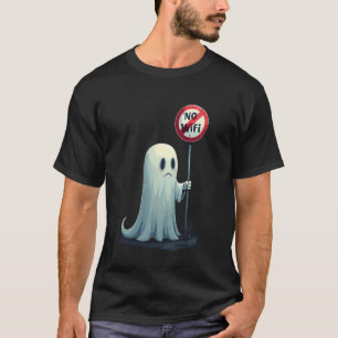 Camiseta Divertido Asustador Triste Fantasma Sin WiFi Embru