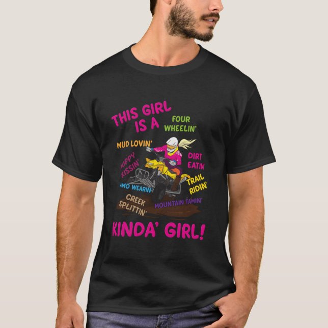 Camiseta Divertido Atv Quad Biking Saying - Atv Chica - Cua (Anverso)