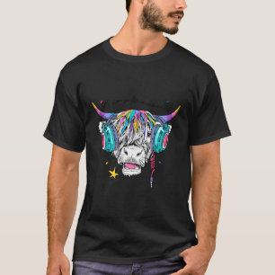 Camiseta Divertido Audífono De Vaca En Highland Soy Tan Mág