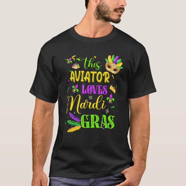 Camiseta Divertido Aviador Ama el Festival Mardi Gras de Ca (Anverso)