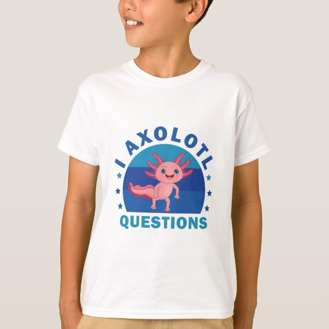 Camiseta Divertido Axolotl I Preguntas Axolotl - Niños Axol (Anverso)
