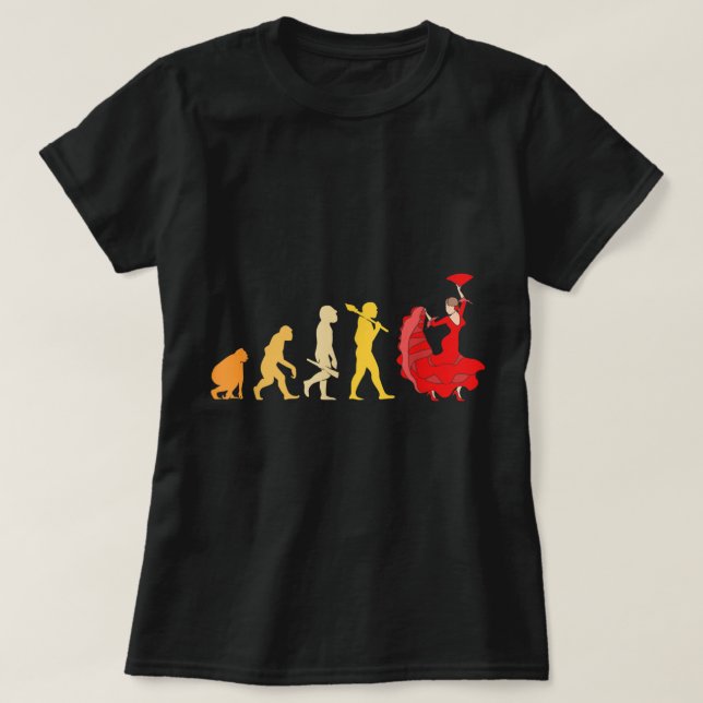 Camiseta Divertido baile español Evolución Flamenco (Diseño del anverso)