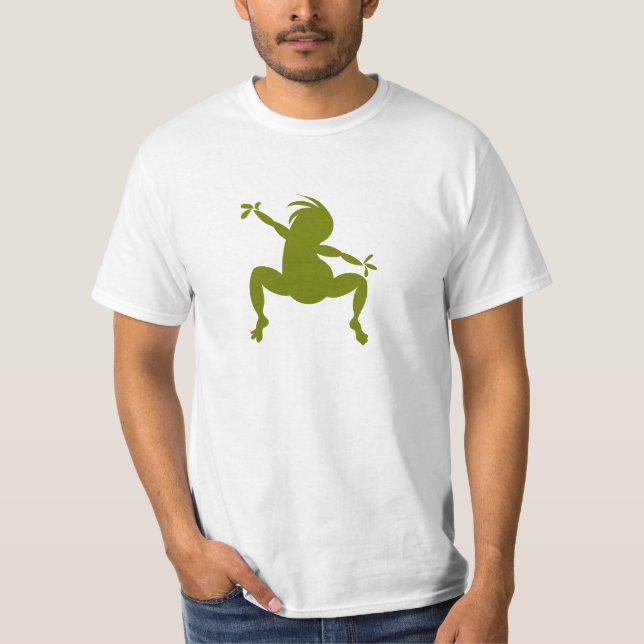 Camiseta Divertido baile verde Kokopelli (Anverso)