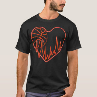 Camiseta Divertido baloncesto Baloncesto Baloncesto Heart B