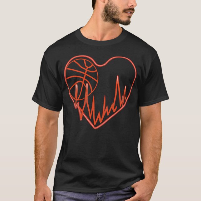 Camiseta Divertido baloncesto Baloncesto Baloncesto Heart B (Anverso)