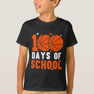 Camiseta Divertido Baloncesto Escolar 100 Días Deportes Niñ