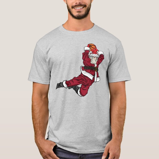Camiseta Divertido baloncesto Santa Dunk (Anverso)