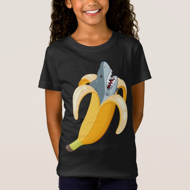 Camiseta Divertido banano de tiburón banana harina amante d (Anverso)