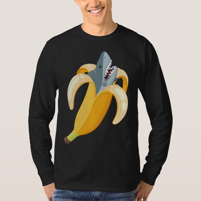 Camiseta Divertido banano de tiburón banana harina amante d (Anverso)