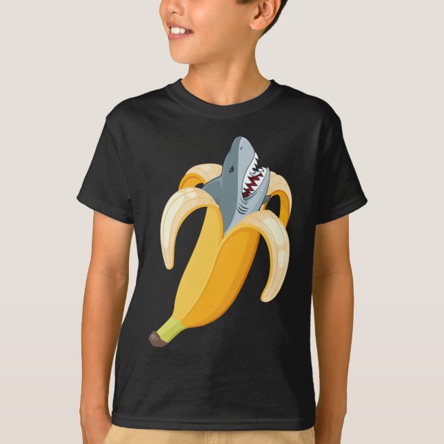 Camiseta Divertido banano de tiburón banana harina amante d (Anverso)