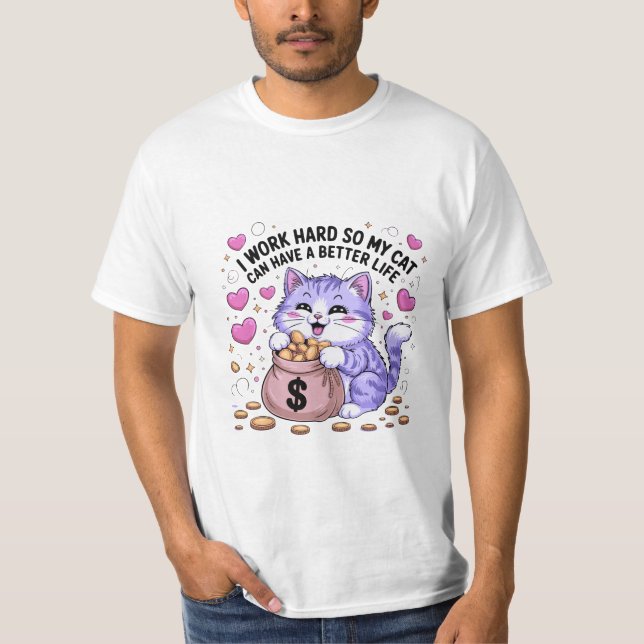Camiseta 😺 divertido banquete de dinero para gato 💰 camis (Anverso)
