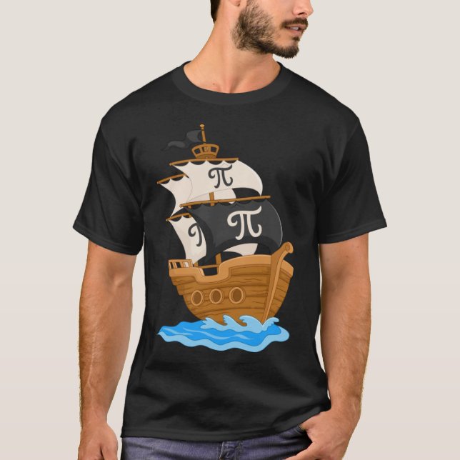 Camiseta Divertido barco con tarifa Pi Feliz Día Pi Math Lo (Anverso)