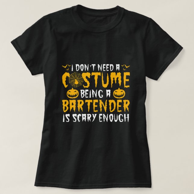 Camiseta Divertido Bartender de Halloween da Miedo (Diseño del anverso)