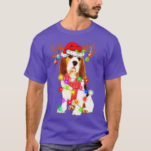 Camiseta Divertido Beagle Santa Hat Navidades de renos Ligh