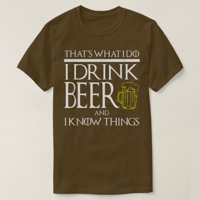Camiseta DIVERTIDO, BEBO CERVEZA Y CONOZCO COSAS Juego Geek (Diseño del anverso)