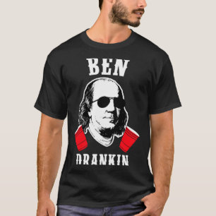 Camiseta Divertido Ben bebiendo 4 de julio aviador american