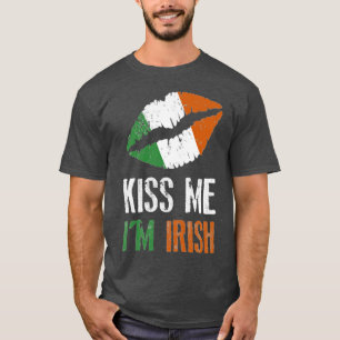 Camiseta Divertido besarme soy colores irlandeses Día de Sa