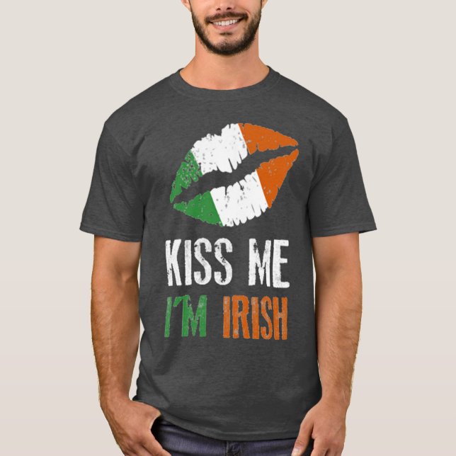 Camiseta Divertido besarme soy colores irlandeses Día de Sa (Anverso)