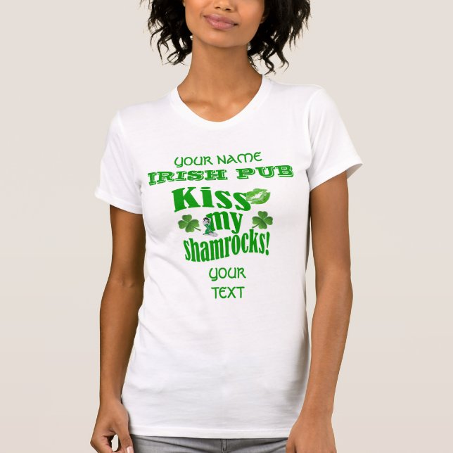 Camiseta Divertido beso mi tréboles St Patrick (Anverso)