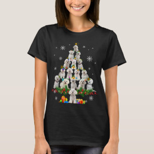 Camiseta Divertido Bichon Frise Christmas Tree Mascota Dog 