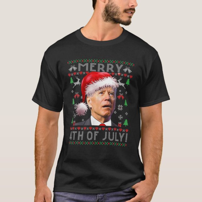 Camiseta Divertido Biden Deslumbrado Confuso Feliz 4 De Jul (Anverso)