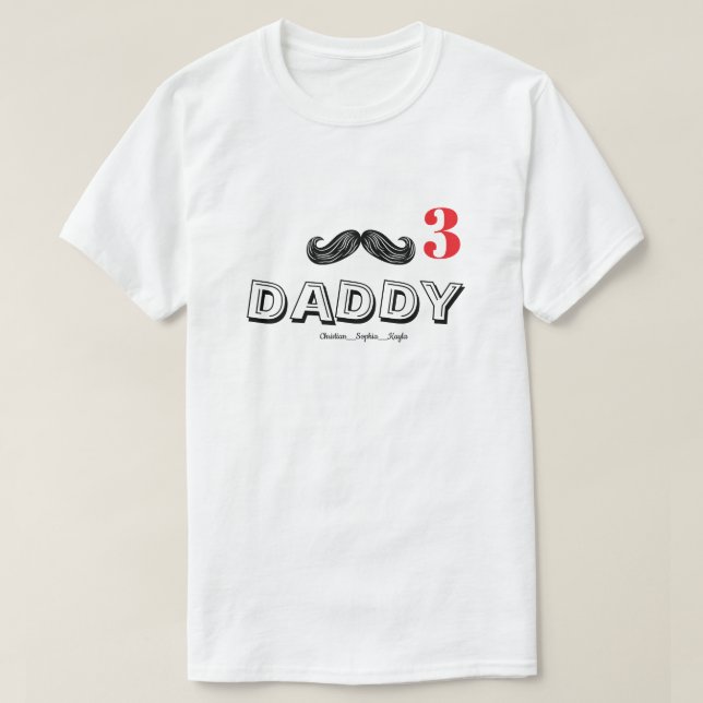 Camiseta divertido bigote genial personalizado papá y nombr (Diseño del anverso)