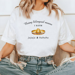 Camiseta Divertido Bilingüe   Jajaja & Hahaha Español Inglé