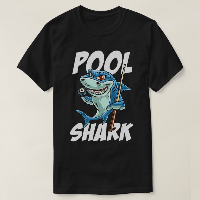 Camiseta Divertido billar de billares Chiste Billi de Shark (Diseño del anverso)