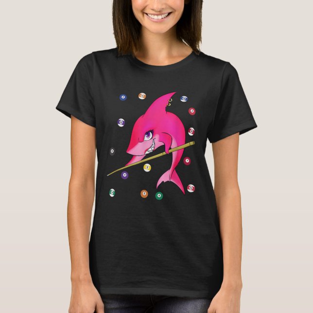 Camiseta Divertido billar de tiburones hembra (Anverso)