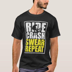 Camiseta Divertido Bmx Bike Ride Crash Swear Repetir