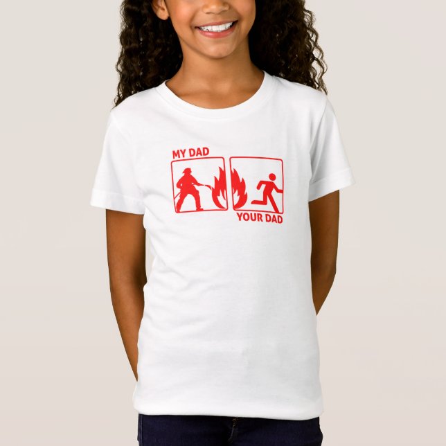 Camiseta Divertido bombero papá - regalo para hija o hijo (Anverso)
