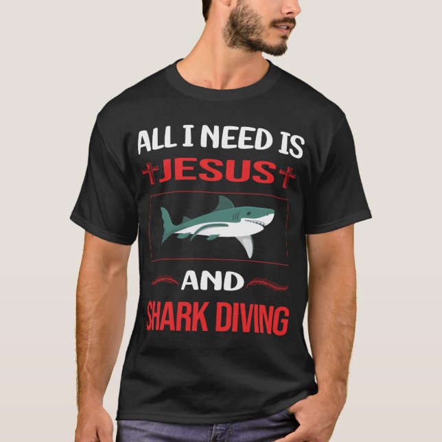 Camiseta Divertido buceo Jesús Shark (Anverso)