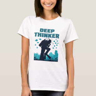 Camiseta Divertido buceo Scuba Deep Thinker Rodin