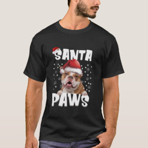 Camiseta Divertido Bulldog inglés antiguo Navidades alumbra