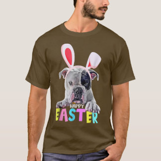 Camiseta Divertido Bulldog inglés de Pascua Feliz Bunny Pet