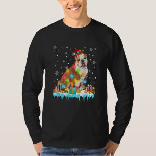 Camiseta Divertido Bulldog inglés Perro Árbol Navidades Luc