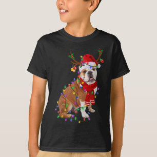 Camiseta Divertido Bulldog inglés Perro Árbol Navidades Luc