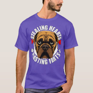Camiseta Divertido Bullmastiff Robando Corazones Blascando 