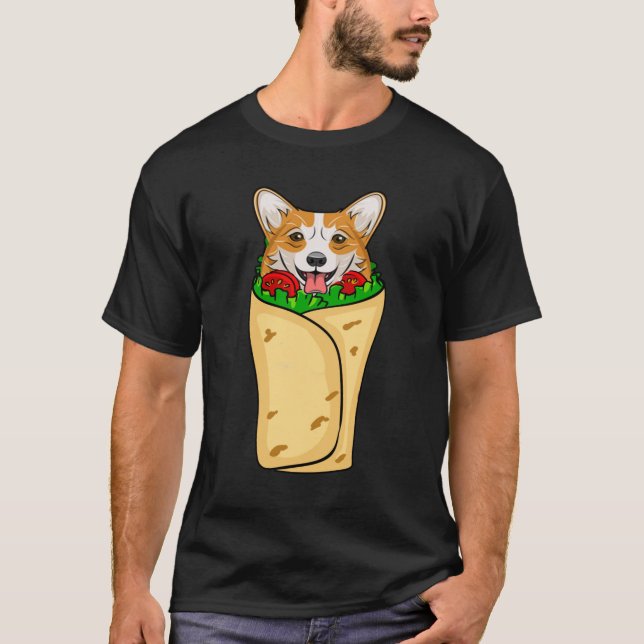 Camiseta Divertido Burrito Corgi Perro México Sombrero Fies (Anverso)